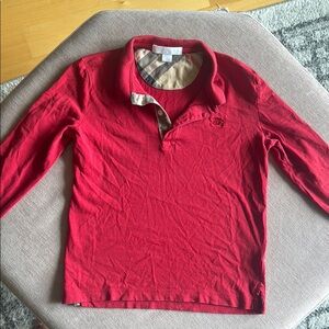 Burberry Red and Cream Polo Shirt